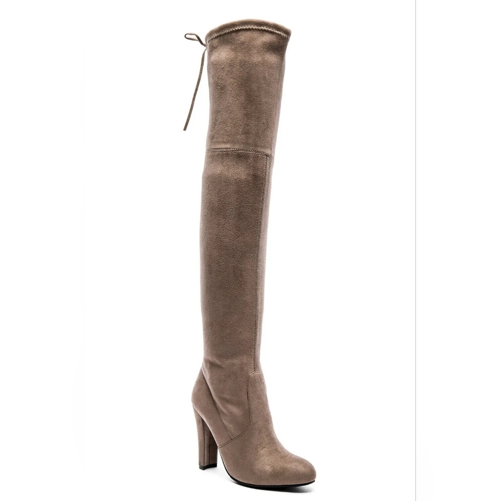 Steve Madden Gorgeous Over the Knee Boots in Taupe Size 10
